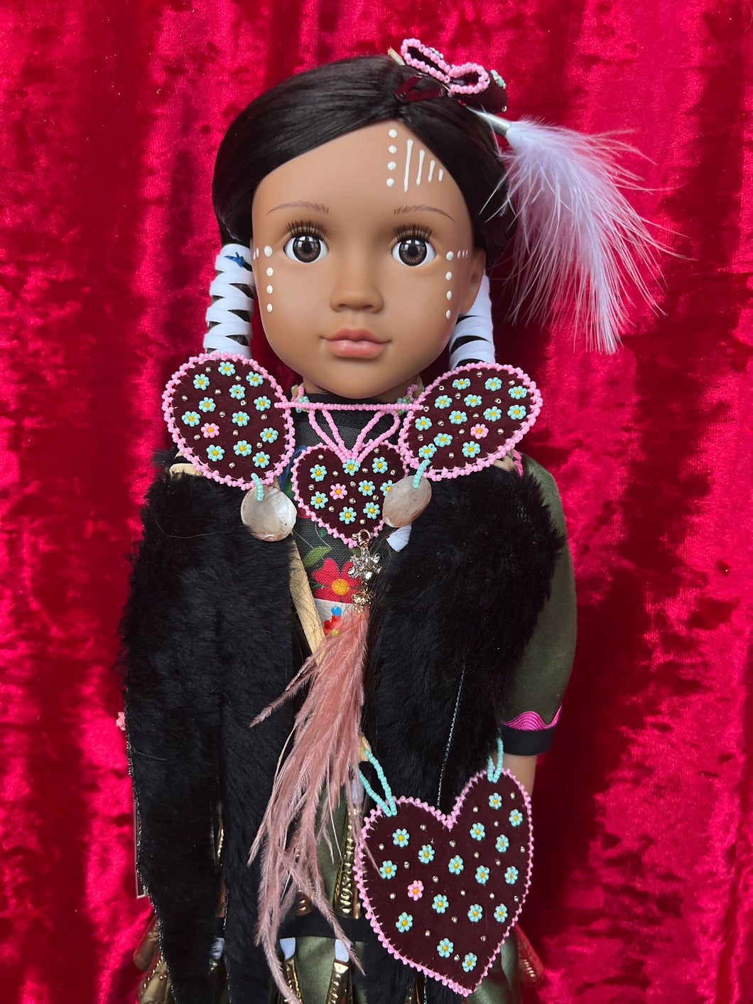 18 inch doll with Jingle Dress