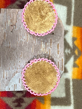 Load image into Gallery viewer, Porcupine quilled earrings with traditional smoked hide backing

